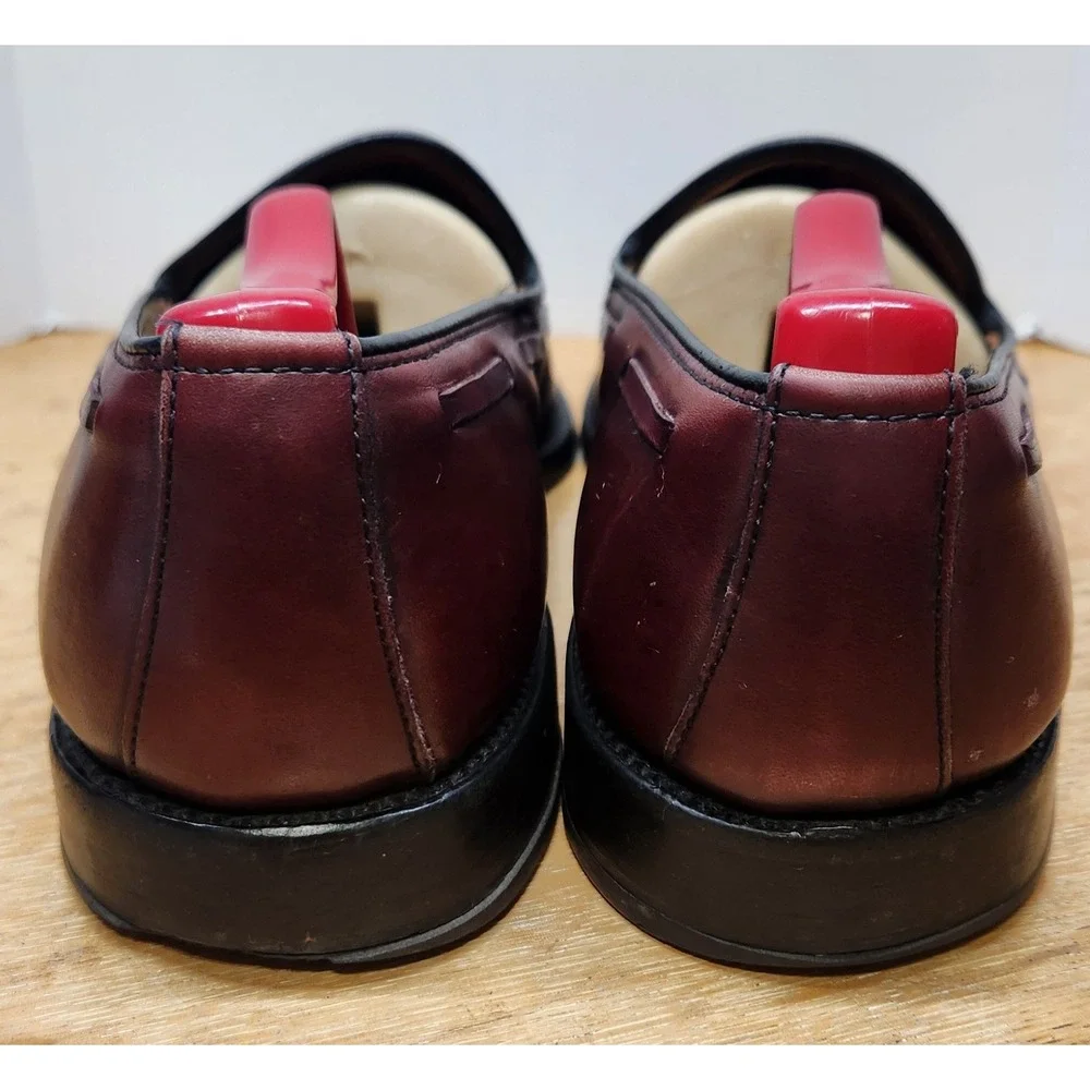 Allen Edmonds Grayson Burgundy Leather Tassel Loafers Mens 10.5 B 8217 Dress